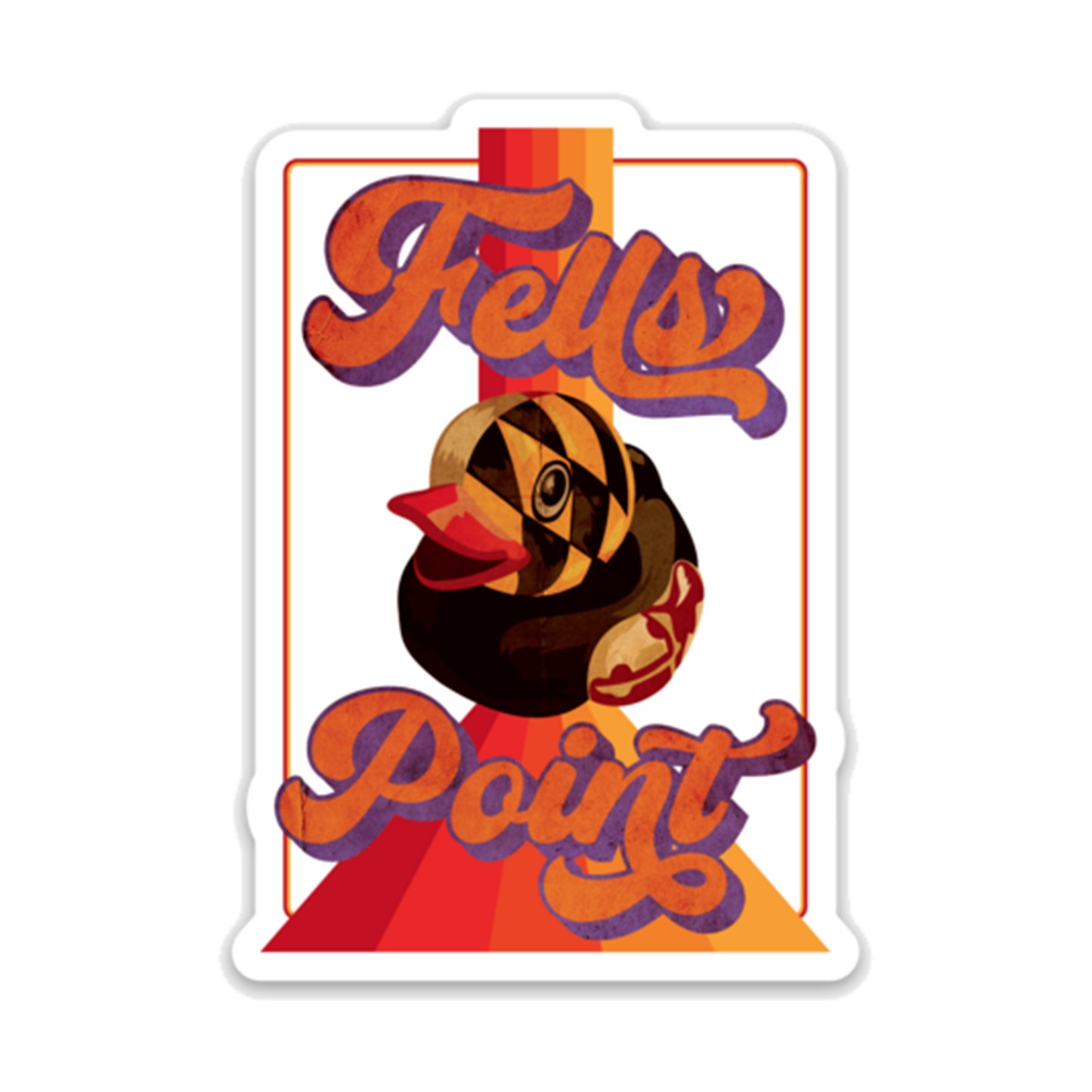 Fells Point Maryland Duck Vintage Design 3" Sticker