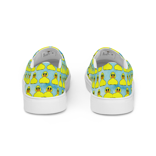 rear view women's classic BMORE DUCKS! canvas slip-ons