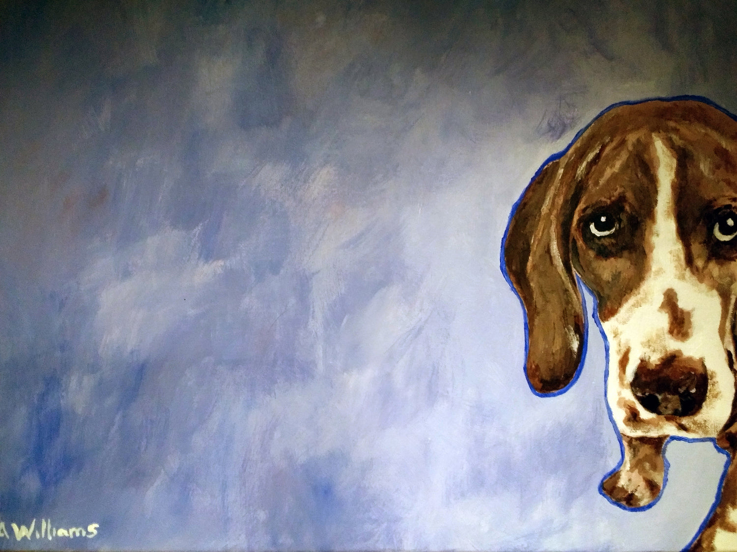 Hound Dog on Blue