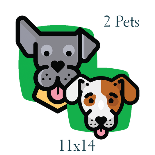 Icon of two dogs on green background