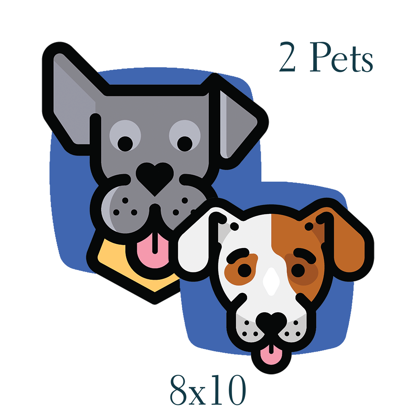 Icon of two dogs over blue background