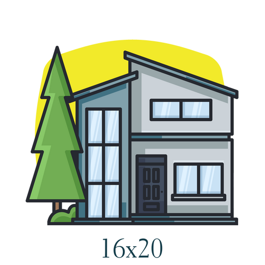 Icon of a house in front of a yellow background