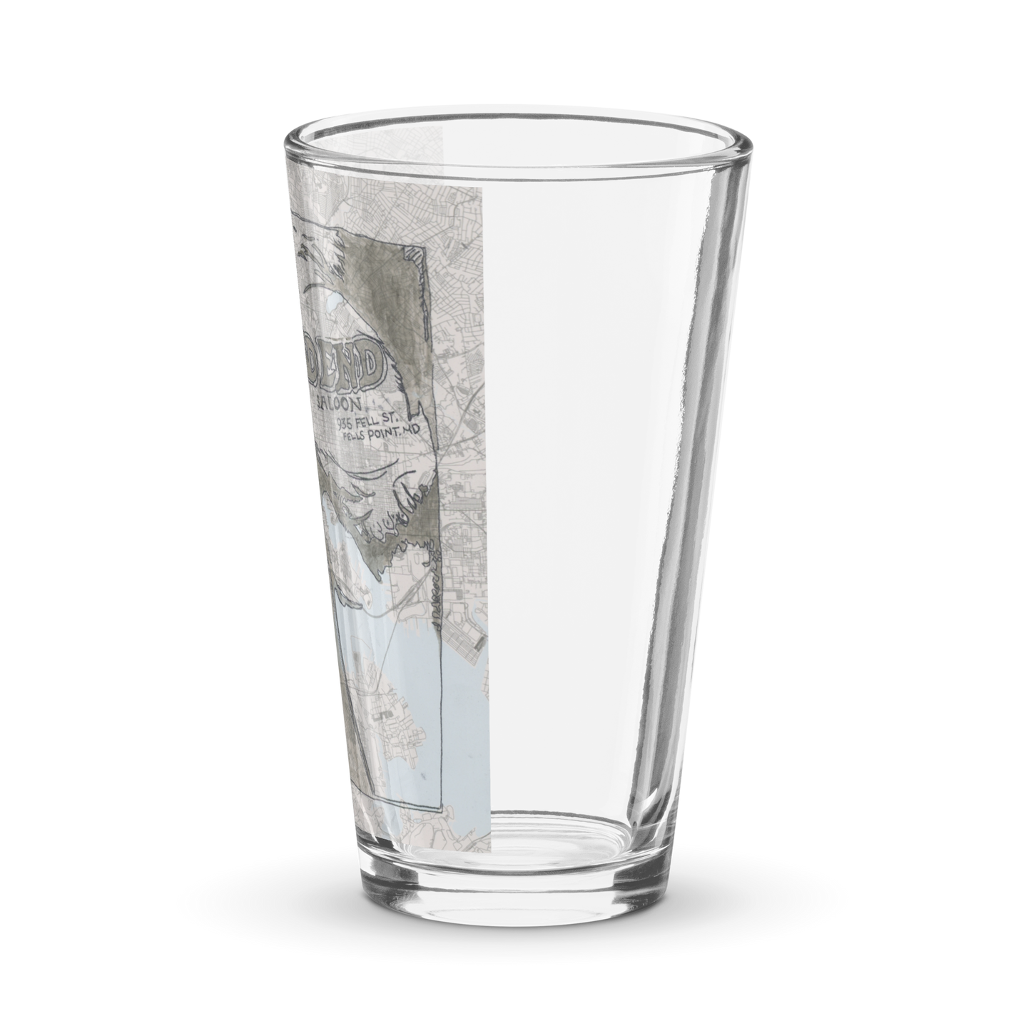 Left side of a Dead End Saloon Pint Glass