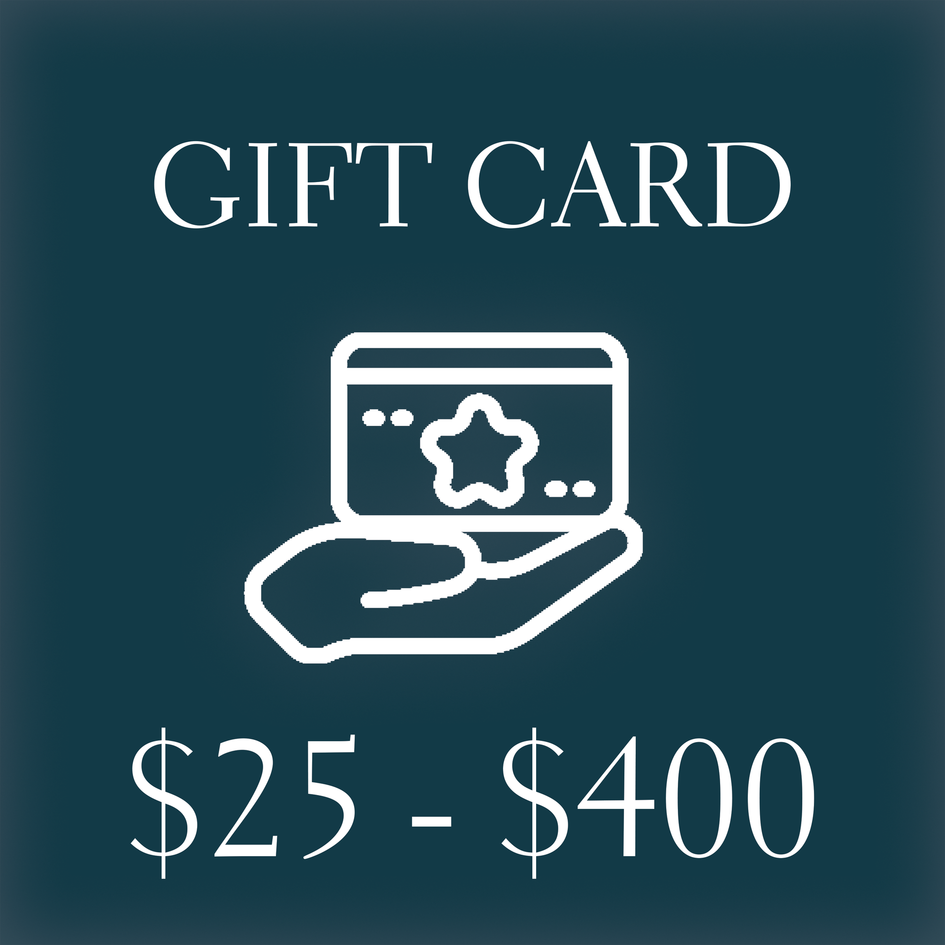 gift card icon $25 to $400