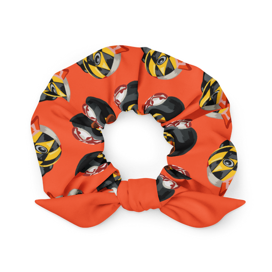 Fabric BMORE DUCKS! scrunchie in orange