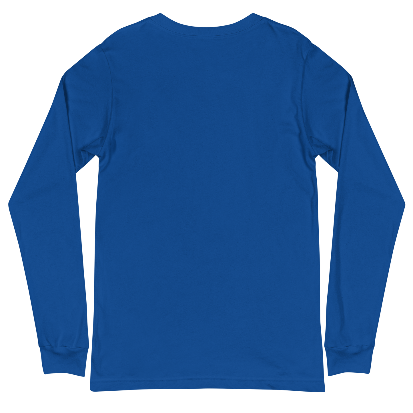 back of a true royal long sleeve tee