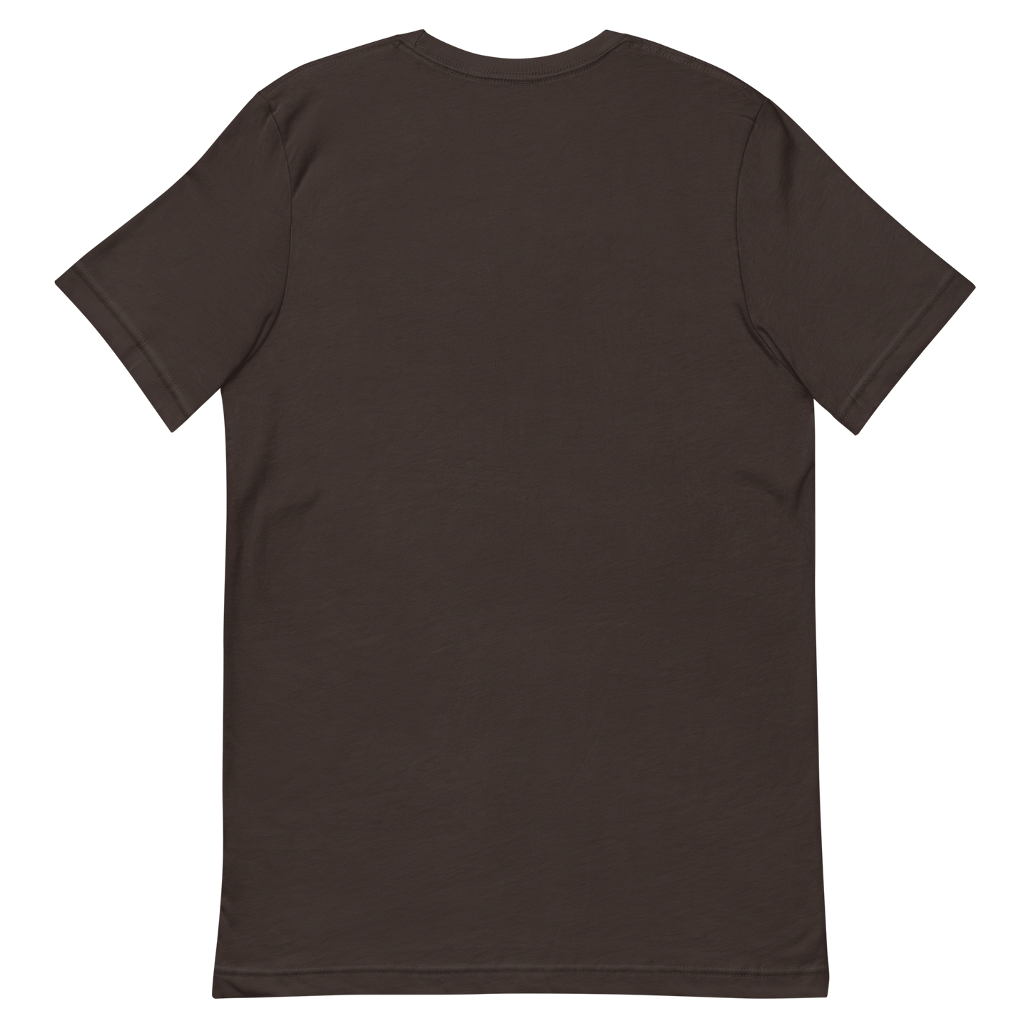 back of a brown colored t-shirt