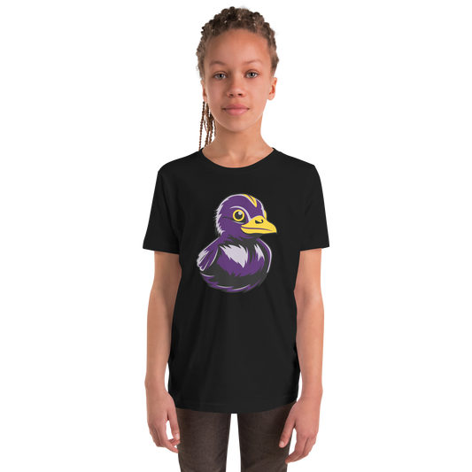 girl wearing black youth t shirt of Maryland BMORE DUCKS! Football Fan logo